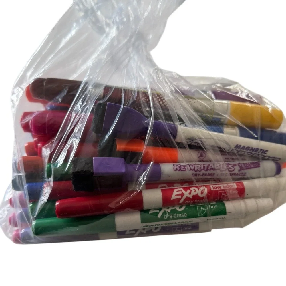Expo Low Odor Dry Erase Marker Lot Pack Fine Tip Whiteboard Markers Erasers B20Q